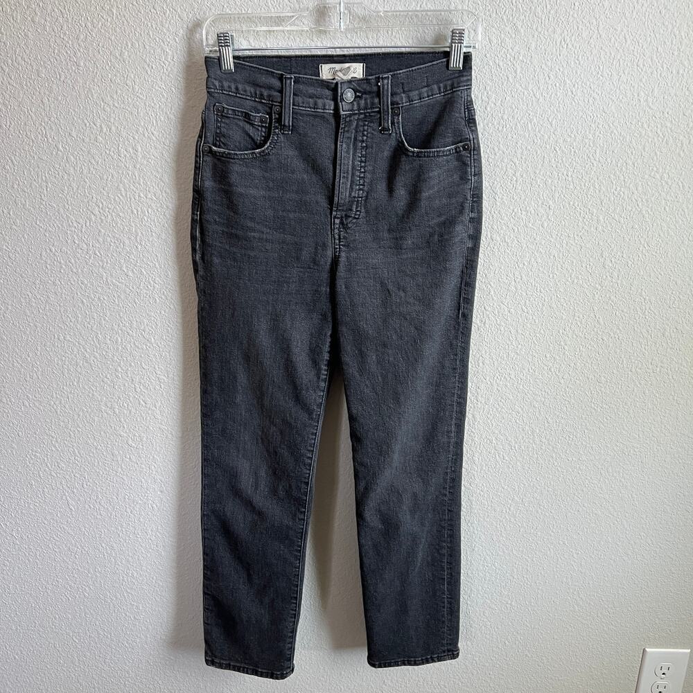 Madewell Perfect Vintage Crop Jean Women's 25 High Rise Tapered Black Denim